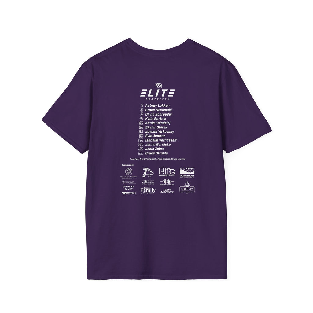 Mosinee Elite Fastpitch Sponsor T-Shirt in Purple Unisex Softstyle T-Shirt