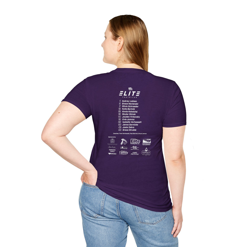 Mosinee Elite Fastpitch Sponsor T-Shirt in Purple Unisex Softstyle T-Shirt